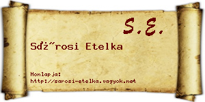 Sárosi Etelka névjegykártya