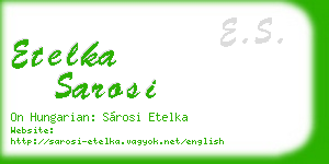 etelka sarosi business card
